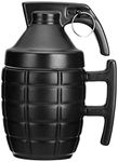 NYRWANA Delivering Smiles in Inida 3D Ceramic Army Style Grenade Mug with Lid Coffee Tea Mug - 1 Piece, Black, 280Ml