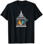 RED ROOSTER COCK MALE CHASTITY Chicken in Cage T-Shirt