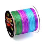 327 Yards (300m) Fishing Line, 4 Strands Stronger Multifilament PE Braid Wire, Braided Fishing Line Abrasion Resistant Superline Zero Stretch, 0.3mm Diameter, 40IB (Colors)