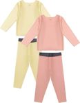 RRP Toddler Soft Lyocell Pajamas Infant Solid Snug Fit Long Sleeve Sleepwear Baby Boys Girls PJs 4-Piece Set 12M-5T (US, Age, 2 Years, Carroty/Vitelline)