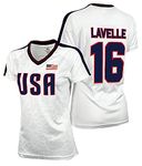 USWNT Players T-Shirt Girls’ Official U.S. Women’s National Soccer Team Association USA Flag Football Tee Top Lave, White, X-L