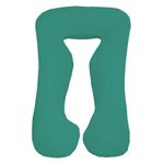 COOZLY Premium Body Contour Pregnancy Pillow with fine PregnoCare Fibres Cotton Covers (Cyan Green)