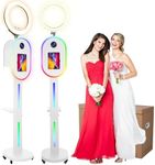 ZLPOWER Photo Booth for iPad 10.2" 10.9" 11" 12.9" 13" for Camera Dualuse Selfie Station APP Control RGB Ring Light Music Sync Light Box Photobooth Machine with Honeycomb Box for Rental Events