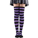 Halloween Women's Striped Sock High Knee Socks Knee High Socks for Cosplay Long Socks Over the Knee Leg Warmers