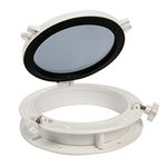 Amarine-made Boat Yacht Round Opening Portlight Porthole 10" Replacement Window Port Hole - ABS & White, Tempered Glass -Marine/boat/rv Portlight Hatch