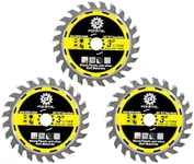 FOCSTOL TCT Wood Cutting Blade - 3pcs 3''(75mm) Cutting Circular Saw Blade for Wood Plastic for Angle Grinder Arbor 3/8''(10mm)