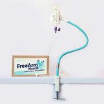 FreeArm Muscle Blue: Tube Feeding Assistant; lends a hand for gravity feeding, pump feeding, and infusions; clamps to flat surfaces & rounded bars up to 2" thick; makes eating on the run, a breeze!