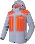Venustas Men's Heated Jacket with Battery Pack, Windproof Electric Insulated Coat with Detachable Hood