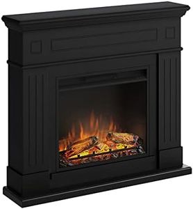 TAGU Larsen Cheminée électrique avec Chauffage, 1500W, Programmable sur 7 Jours, Thermostat numérique, Télécommande (Noir Profond)