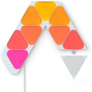 Nanoleaf Shapes WiFi and Thread Smart RGBW 16M+ Color LED Dimmable Gaming and Home Decor Wall Lights Smarter Kits (Mini Triangles Smarter Kit (9 Pack))