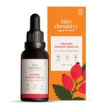 Juicy Chemistry Organic Rosehip Oil for Skin, Face & Hair 30 ml | Cold Pressed & Therapeutic Grade Carrier Oil for Face Massage, Makeup Prep, Scars, Cuticles, Stretch Marks, Fine Lines & Wrinkles