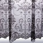 John Aird Victoria Lace Curtain Finished In Black ~ Width Sold By The Metre (Drop: 45" (114cm))