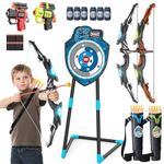 VROGTIK Kids LED Standing Archery Set with Bow & Arrows – Outdoor Sports Toy Gift for Boys & Girls Ages 4-12, Safe & Fun Target Practice Game