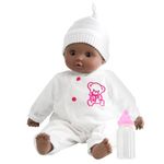 The Magic Toy Shop Bibi Doll - 16" Black Dark Skin Ethnic Newborn Baby African Soft Bodied Doll Sleeping Eyes