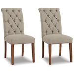 Signature Design by Ashley Harvina French Country 19" Tufted Upholstered Dining Chair, 2 Count, Beige