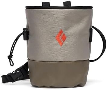 BLACK DIAMOND Mojo Zip Chalk Bag | Zippered Storage Pocket | Fleece-Lined Interior | Adjustable Belt for Rock Climbing & Bouldering | Moonstone