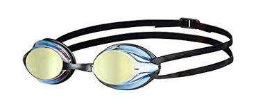 arena Versus Mirror Anti-Fog Swim Goggles for Men and Women, Red Copper/Black