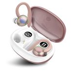 Wireless Earbuds, Bluetooth 5.3 Headphones HiFi Stereo, Bluetooth Earbuds with ENC Noise Cancelling Mic, IP7 Wireless Earphones with 48H LED Display, Sport Ear buds over Ear EarHook, Rose Golden