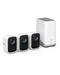 eufy security S300 eufyCam 3C 3-Cam Kit Security Camera Outdoor Wireless, 4K Camera, Expandable Local Storage Up To 16TB, Face Recognition AI, Spotlight, Color Night Vision, No Monthly Fee