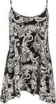 Womens Plus Strappy Abstract Animal Paisley Print Cami Swing Vest Ladies Top 12 - Mocha - 20-22