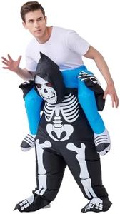 IHGYT Inflatable Skeleton Carry Me on The Shoulder Costume Ride Costumes Air Blow up Suit party dress Halloween and Christmas Cosplay Adult Size