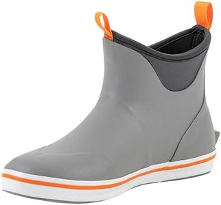 Ubon Women's Ankle Rain Boots, Waterproof Rubber Deck Boots, Short Garden Shoes Non Slip, Grey, Size 8