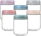 6 Pack 16 Oz Overnight Oats Containers with Lids, Glass Jars with Airtight Lids, Wide Mouth Mason Salad Jars, Glass Food Storage Containers for Yogurt Spice Snacks Sugar