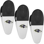 Siskiyou Sports NFL Baltimore Ravens Unisex Fan Shop Mini Chip Clip Magnets, 3 pk, Team Colors, One Size