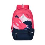 Genie Lucy Laptop Backpack for Women, 19" Maximum Volume and Large Capacity, 3 Compartments, 40 Liters, Water Resistant and Lightweight Bags for Office and Travelling Purpose, Nylon Twill, Pink