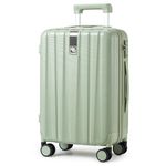 Hanke Upgrade Carry On Luggage Airline Approved, 20'' Lightweight Hardside Suitcase PC Hardshell Luggage with Spinner Wheels & TSA Lock,Carry-On 20-Inch(Bamboo Green)