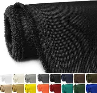 GeeComfy Waterproof Canvas Fabric by The Yard 58" W 600D Upholstery Polyester Material Indoor Outdoor Water Resistant Fabric for Chair Cushion Furniture Cover Sewing DIY Cloth, 1 Yard Black