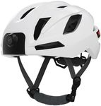 Zhjvihx Smart Bike Helmet, BT Cycling Helmet for Adults Men Women with 1080P Camera Turn Signal Lights USB Rechargeable LED Lights, for Mountain Road Electric Scooter (White)