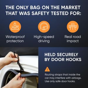 BagMate Roof Cargo Bag 23 cu ft – Waterproof Heavy-Duty 840D PVC, Fits All Cars & SUVs, Includes Mat & Storage Bag