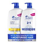 Head & Shoulders Citrus Fresh AND Classic Clean 2in1 Anti-Dandruff Shampoos for All hair types, 2x1000ml pumps, Up To 100% Dandruff Protection, Clinically Proven, Dematologically Tested, for daily use