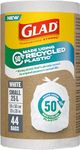 Glad White Garbage Bags - Small 25 Litres - Made using 50% Recycled Plastic, 44 Trash Bags