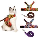 KUTKUT Set of 2Pcs Cat Harness and Leash Set- Escape Proof Reflective Vest Harness for Walking Training Travel Hiking Outdoor - Adjustable Soft Mesh Pet Harness (Size: L, Chest: 32cm - 39cm)