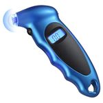 Haquno Digital Tyre Pressure Gauge 150 PSI 4 Settings for Car Truck Bicycle with Backlit LCD and Non-Slip Grip Tyre Pressure Checker, Blue…