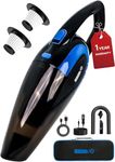 Lyrovo Cordless Vacuum Cleaner Car and Home 7500mAh & 12V DC Car Port Portable High Power Wireless Vaccum Rechargeable 2-in-1,Aluminium Bled Fan