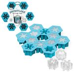 True Zoo 3340 5.75 Inch Snowflake Silicone Ice Cube Tray – Makes 6 Snowflakes 2.54x17.78x14.605 cm, Blue