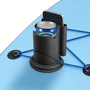 Paddle Board Cup Holder 2-in-1 Drink & Phone Silicone Holder Paddle Board and Kayak Drink Holder Prevent Cracking from Sun Exposure for Types of Cup Bottle Drink & Phone (Black)