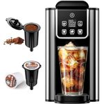 KIDISLE Hot & Iced Coffee Maker with Bold Setting, Single Serve Coffee Maker for K Cup and Grounds, 6-14 Oz Brew Sizes, 50 Oz Removable Water Tank, One Cup Coffee Machine with Reusable Filter