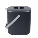 BLUE GINKGO Kitchen Compost Bin - 0.69 GAL / 2.6L Easy Clean Food Waste Bin for Kitchen | Countertop Compost Bin Kitchen Food Scrap Pail Bucket (Made in Korea) - Grey