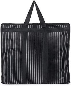sanjis Enterprises Multipurpose Extra Large Big Heavy Duty Storage Organizer Canvas Bag with Strong Handles and Base with Covers Zip (25x11x21 Inch, Black)