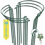 6-Pack Plant Support Stakes, Half-Round Metal Garden Stakes, Green Plant Support Rings - Sturdy, Rust-Proof, and Durable for Indoor and Outdoor Plants, Such as Vegetables, Peonies, and Hydrangeas.