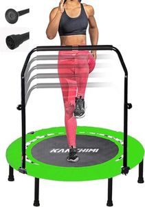 Kanchimi 40" Folding Mini Fitness Indoor Exercise Workout Rebounder Trampoline with Handle, Max Load 330lbs(Green)