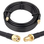 RP-SMA Male to RP-SMA Female Coax Cable, XRDS -RF 25ft Low Loss RG58 RP-SMA WiFi Antenna Extension Coax Cable for WiFi LAN Router Wireless Network Card Adapter