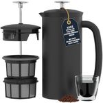 ESPRO P7 Stainless Steel Cafetiere – Patented Double Walled Micro-Filter Insulated French Press Coffee Maker, Grit-Free Brew - Heat Resistant BPA Free Coffee Maker - Matte Black (530ML)