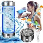 Hydrogen Water Bottle, Hydrogen Water Bottle Generator, Ion Water Bottle Improve Water Quality in 3 Minutes, Hydrogen Water Ionizer Glass Health Cup for Home Travel