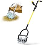Jardineer Rotary Cultivator Garden Tool, Hand Tiller for Gardening with Labor-saving Handle Design, Manual Tiller for Reseeding Grass or Soil Mixing