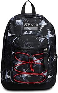 Seven Zaino New Fit Seven, Snaky Boy, Nero, Doppio Scomparto, Scuola & Viaggio, Zaino Bambini e ragazzi, Nero (Nero), Taglia unica